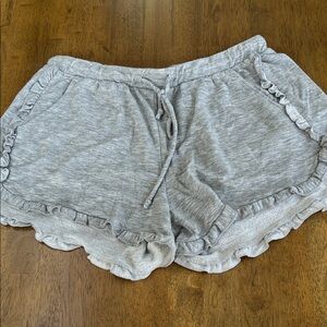 Altar'd State Light Gray Ruffle Athletic Shorts